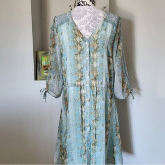 EsQualo Lace Chiffon Summer Dress NWT Sz 6 - Picture 3 of 14